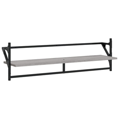 Seinähyllyt tangoilla 2 kpl harmaa Sonoma 100x25x30 cm