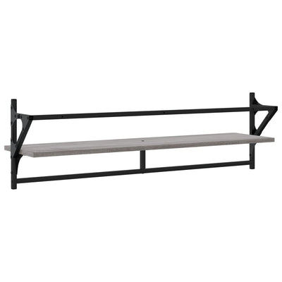 Seinähyllyt tangoilla 2 kpl harmaa Sonoma 100x25x30 cm
