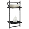 Seinähyllyt tangoilla 2 tasoa 2 kpl musta 30x25x65 cm