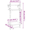 Seinähyllyt tangoilla 2 tasoa 2 kpl musta 30x25x65 cm