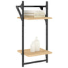 Seinähyllyt tangoilla 2 tasoa 2 kpl Sonoma-tammi 30x25x65 cm