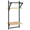 Seinähyllyt tangoilla 2 tasoa 2 kpl Sonoma-tammi 30x25x65 cm