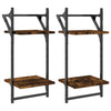 Seinähyllyt tangoilla 2 tasoa 2 kpl savutammi 30x25x65 cm