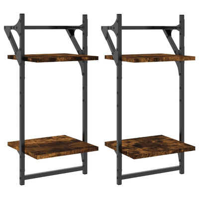 Seinähyllyt tangoilla 2 tasoa 2 kpl savutammi 30x25x65 cm
