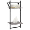 Seinähyllyt tangoilla 2 tasoa 2 kpl harmaa Sonoma 30x25x65 cm