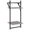Seinähyllyt tangoilla 2 tasoa 2 kpl harmaa Sonoma 30x25x65 cm