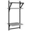 Seinähyllyt tangoilla 2 tasoa 2 kpl harmaa Sonoma 30x25x65 cm