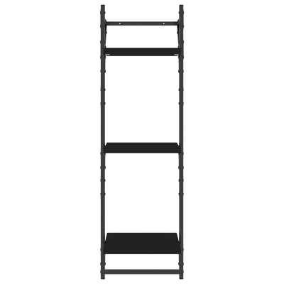 Seinähyllyt tangoilla 3 kerrosta 2 kpl musta 30x25x100 cm