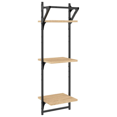 Seinähyllyt tangoilla 3 tasoa 2 kpl Sonoma-tammi 30x25x100 cm