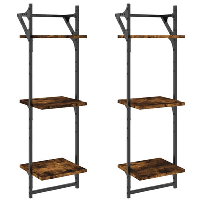 Seinähyllyt tangoilla 3 tasoa 2 kpl savutammi 30x25x100 cm