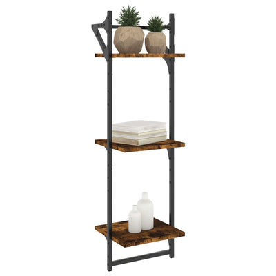 Seinähyllyt tangoilla 3 tasoa 2 kpl savutammi 30x25x100 cm