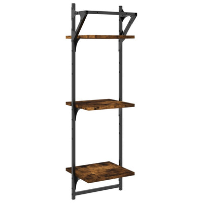 Seinähyllyt tangoilla 3 tasoa 2 kpl savutammi 30x25x100 cm