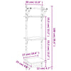 Seinähyllyt tangoilla 3 tasoa 2 kpl savutammi 30x25x100 cm