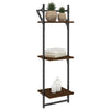 Seinähyllyt tangoilla 3 tasoa 2 kpl ruskea tammi 30x25x100 cm