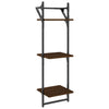 Seinähyllyt tangoilla 3 tasoa 2 kpl ruskea tammi 30x25x100 cm