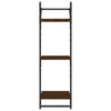 Seinähyllyt tangoilla 3 tasoa 2 kpl ruskea tammi 30x25x100 cm