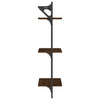 Seinähyllyt tangoilla 3 tasoa 2 kpl ruskea tammi 30x25x100 cm