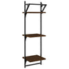 Seinähyllyt tangoilla 3 tasoa 2 kpl ruskea tammi 30x25x100 cm