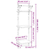 Seinähyllyt tangoilla 3 tasoa 2 kpl ruskea tammi 30x25x100 cm