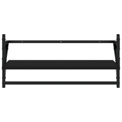 Musta seinähyllysarja Artimia 4-osainen (tangoilla, puinen)