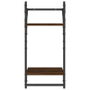 Ruskea seinähyllysarja Artimia 4-osainen (tangoilla, tammi puinen)