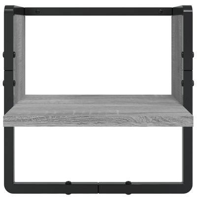 6-osainen Seinähyllysarja tangoilla harmaa Sonoma tekninen puu