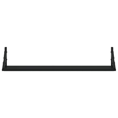Seinähyllyt 2 kpl musta 80x15x15,5 cm tekninen puu