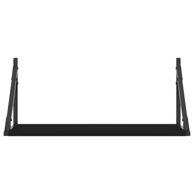 Seinähyllyt 2 kpl musta 60x25x25,5 cm tekninen puu
