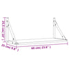 Seinähyllyt 2 kpl musta 60x25x25,5 cm tekninen puu