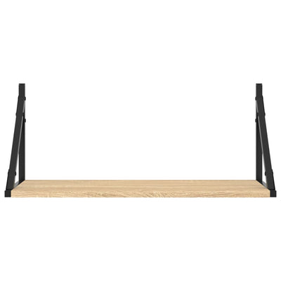 Seinähyllyt 2 kpl Sonoma-tammi 60x25x25,5 cm tekninen puu