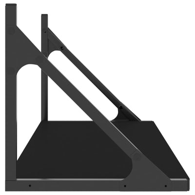Seinähyllyt 2 kpl musta 80x25x25,5 cm tekninen puu