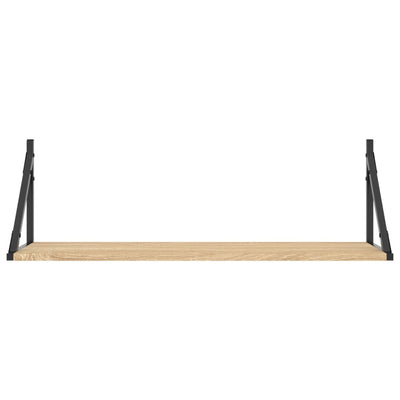 Seinähyllyt 2 kpl Sonoma-tammi 80x25x25,5 cm tekninen puu