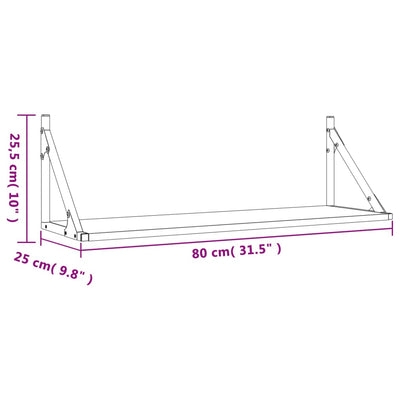Seinähyllyt 2 kpl savutammi 80x25x25,5 cm tekninen puu