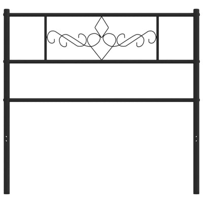Metallinen sängynpääty musta 75 cm