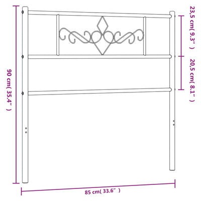 Metallinen sängynpääty musta 80 cm