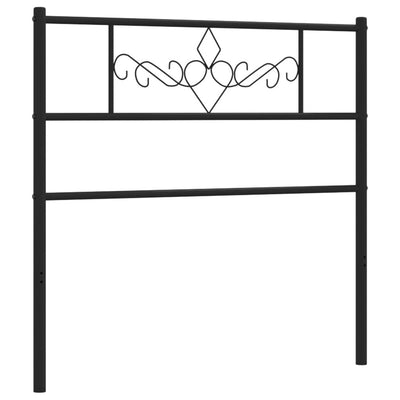 Metallinen sängynpääty musta 90 cm