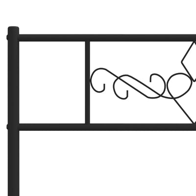 Metallinen sängynpääty musta 90 cm