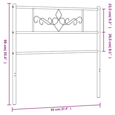 Metallinen sängynpääty musta 90 cm