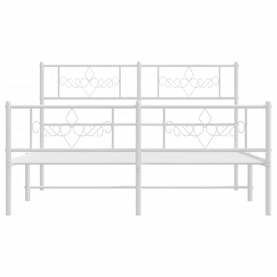 Valkoinen metallinen sängynrunko päädyillä Gorie 120x190cm