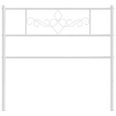 Metallinen sängynpääty valkoinen 75 cm