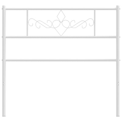 Metallinen sängynpääty valkoinen 80 cm