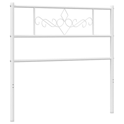 Metallinen sängynpääty valkoinen 90 cm