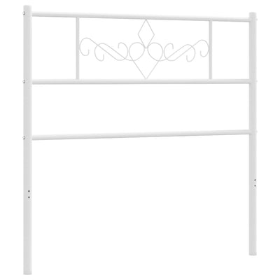 Metallinen sängynpääty valkoinen 90 cm