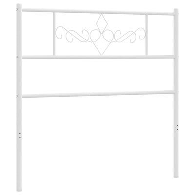 Metallinen sängynpääty valkoinen 100 cm