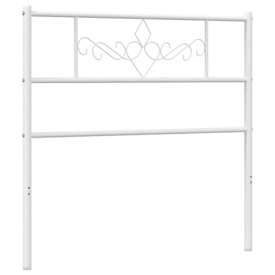 Metallinen sängynpääty valkoinen 107 cm