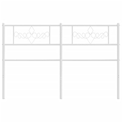 Metallinen sängynpääty valkoinen 160 cm