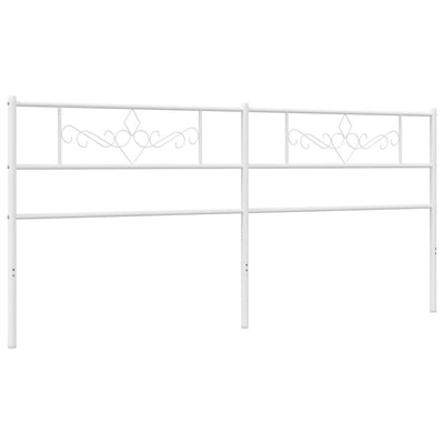 Metallinen sängynpääty valkoinen 180 cm