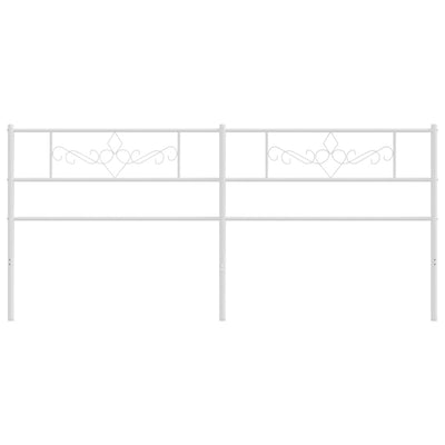 Metallinen sängynpääty valkoinen 193 cm