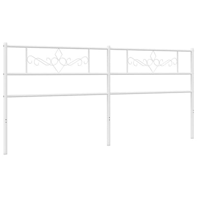 Metallinen sängynpääty valkoinen 200 cm
