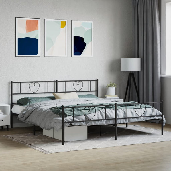 Metallisängynrunko ilman patjaa päätylevy musta 180x200 cm